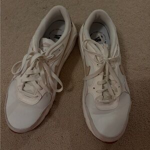 Nike Air Max White and Tan Sneakers